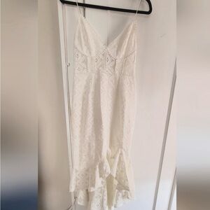 White eyelet lace dress